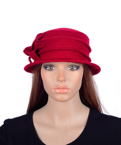 M495 Rojo Para mujeres Lindo Flor Lana Acrílico Invierno Gorro Sombrero Campana Vestido Gorra - Imagen 3 de 10