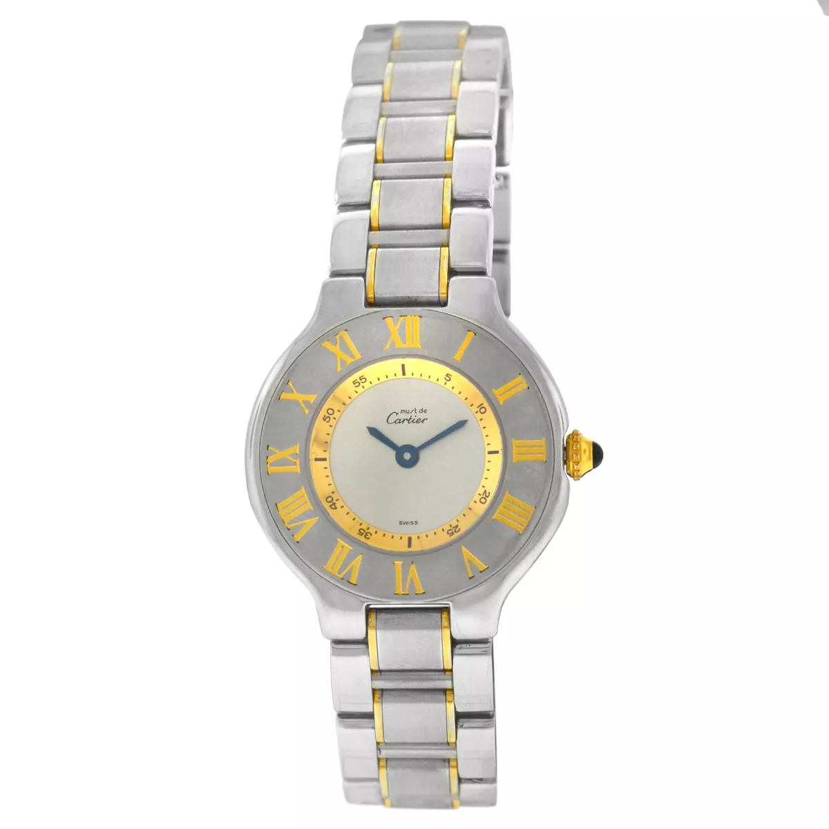 Cartier Must de Cartier 1340 Ladies Quartz 18K Gold Steel 28MM