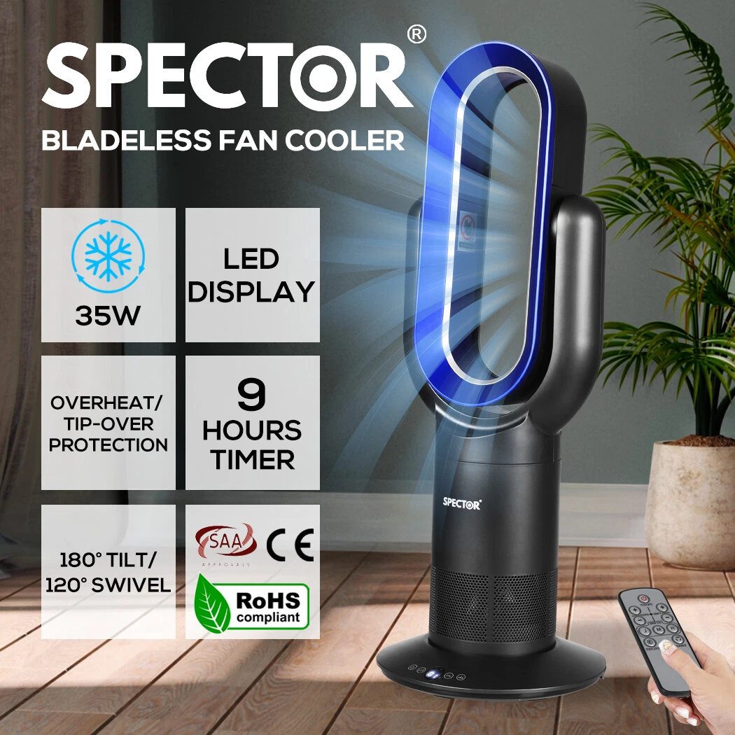 Spector Bladeless Fan Cooler Heater 2 In 1 Air Cool Sleep Timer Remote  Control 9356877121272 | eBay
