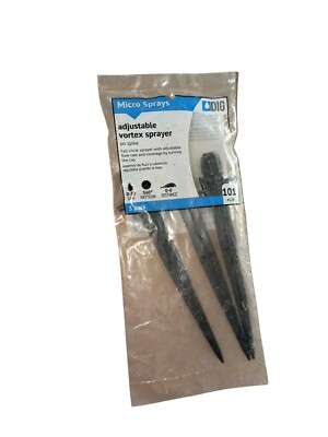 DIG Micro Sprays Adjustable Vortex Sprayer on Spike 360 Degrees Pattern Black
