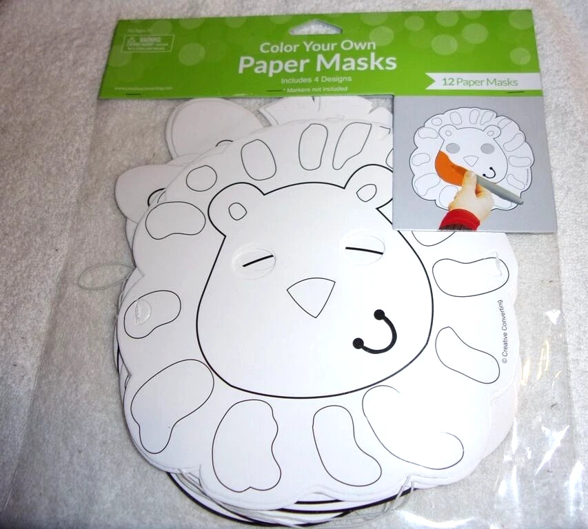 36 Сафари животных маски цвет свой собственный картон вечеринки пользу художественного класса школы - Изображение 2 из 4