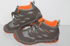 Merrell Chameleon 7 Mid ACS Hiking Boots, 62012, Gray/Org, Leather, Youth 6Y