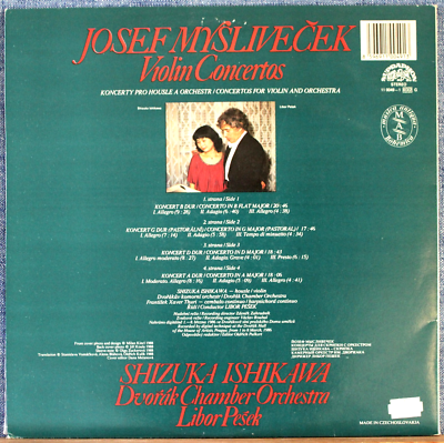 Ishikawa: Pesek. Myslivecek (Violin concertos, vol. 2). Sup 11
