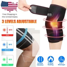 Electric Heating Massager Vibration Knee Joint Pad Brace Leg Therapy Pain Relief