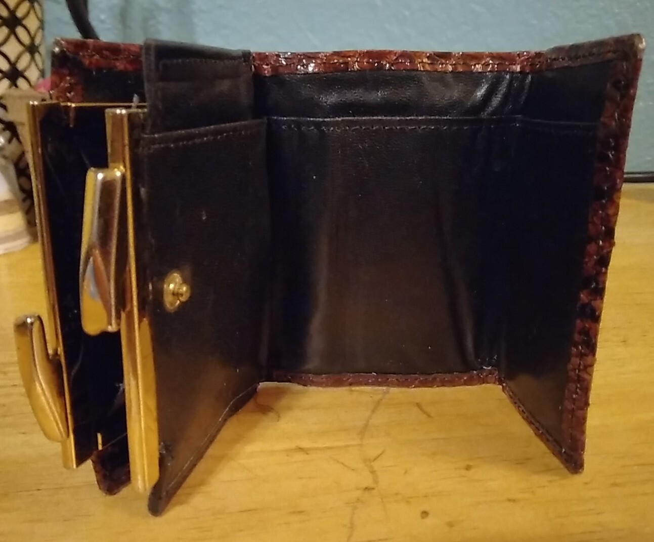 Genuine Python Wallet By Bosca Tri Fold Wallet Wi… - image 4