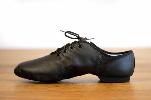 JAZZ DANCE SHOES - Leather Split Sole Lace Up BLACK or TAN Size US1.5 = 20cms - Picture 4 of 7