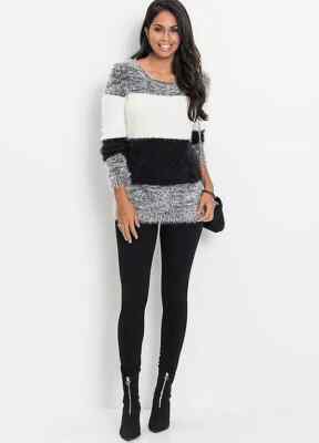 Freemans Fluffy Knit Block Stripe Jumper   UK 14   (FS73-1)