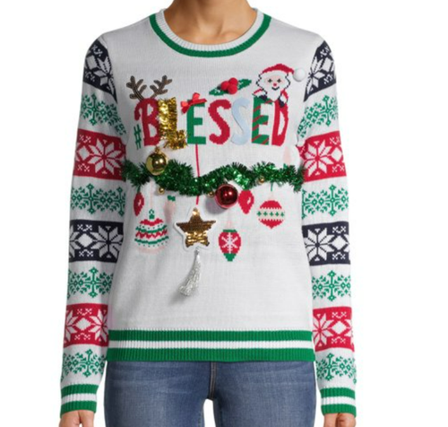 Ugly Christmas Sweater BLESSED Jingle 
