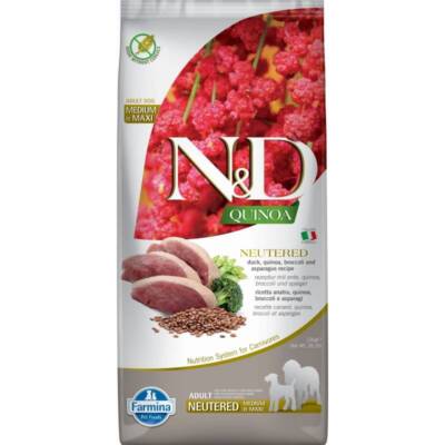 N&D Quinoa Dog Ente Brokkoli Kastriert Adult Medium Maxi 12Kg kastrierte Hunde