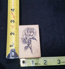 Full Bloom Rose with Leaves and thorns Rubber Stamp Wood Mounted Stamp Affair