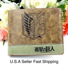 Attack on Titan Wallet - AOT Anime Brown Bifold - Wings of Freedom Survey Corp