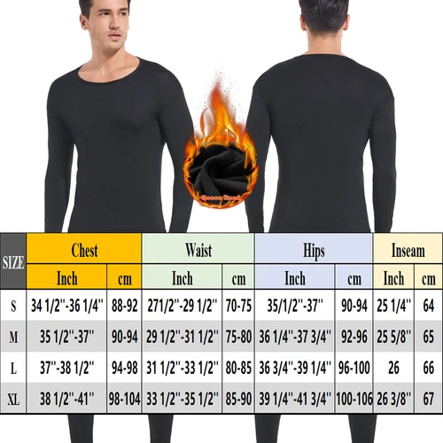 Herren Thermo Long Johns Warme Unterwäsche Top + Hose 2-teiliges Set Basisschicht - Bild 23 von 32