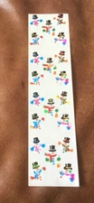 Vintage Sandylion  MINI SNOWMAN Stickers Prismatic Glitter Lot 4 modules *