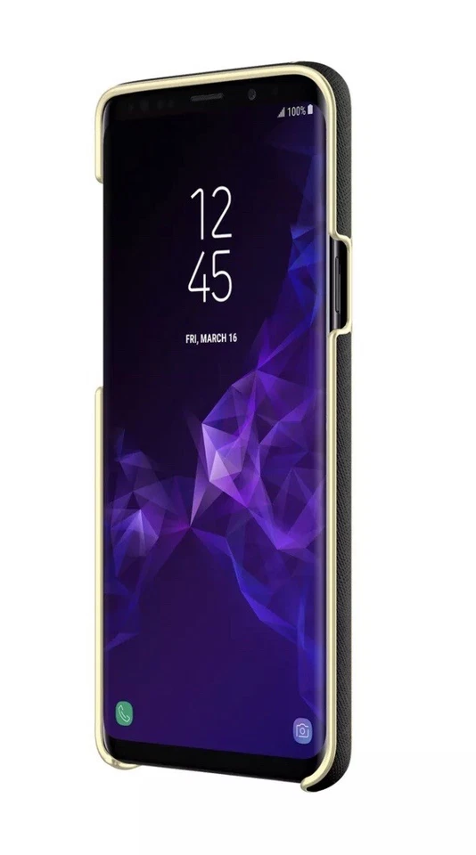 kate spade Saffiano 皮革裹身保护壳 适用于三星 Galaxy S9+ - 黑色/金色 — 第 3/4 张图片