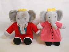 Gund Babar the Elephant Dakin Celeste Queen plush lot of 2