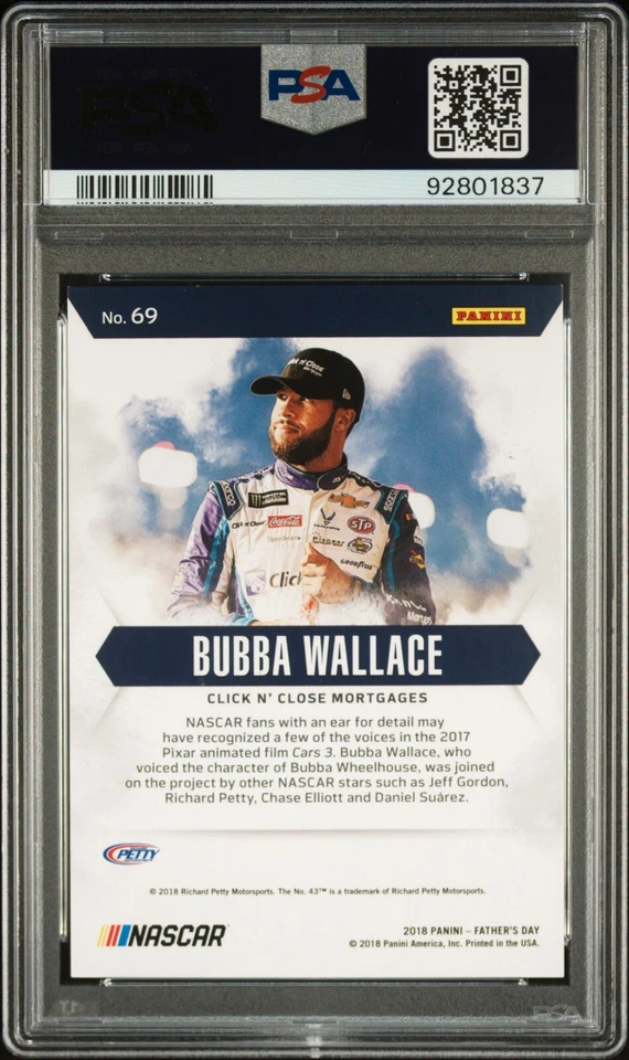 PSA 8.5 2018 Panini Father's Day Escher Squares #69 Bubba Wallace RC /25 Pop2 - Image 2 of 2