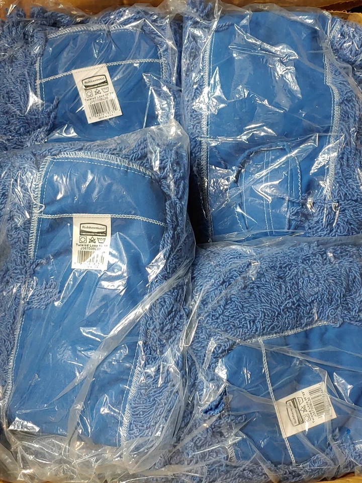 全新! Qty 12 Rubbermaid J35700BL00 商用 48 英寸 Twisted Loop Dirt 拖把盒  — 第 3/3 张图片