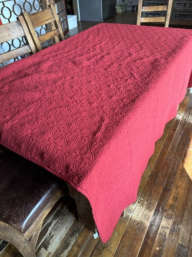 "Colcha edredón Pottery Barn de lujo acolchada puntada arándano rojo 90"" X 90""" - Imagen 5 de 10