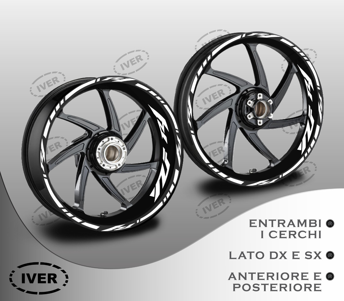 Set Adesivi Per Cerchioni Moto Suzuki - Bianco, Per 2 Ruote, Resistente Ai Lavaggi - Foto 12