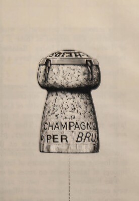 Piper Brut Champagne Cork Pop Vintage Print Ad 1961