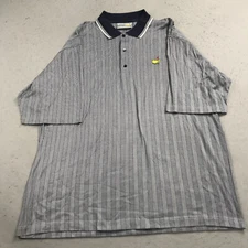 VINTAGE Masters Golf Polo Shirt Mens XL Blue Slazenger Augusta Stripe Cotton 90s