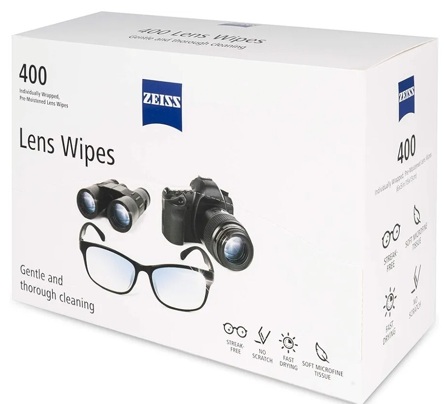 ZEISS Pre-Moistened Lens Cleaning Wipes – 400 Ct Alcohol-Based Glasses Cleaner