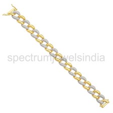 4.5 Ct SI Clarity H Color Pave Diamond Cuban Link Chain Bracelet 14k Yellow Gold