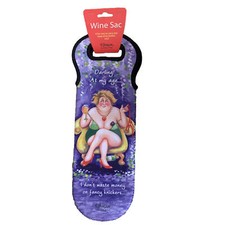WINE SAC ‘ Nelly No Knickers ’ Sue Janson Australia Design Neoprene Novelty NEW