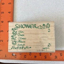 Rubber Stamp By Inkadinkado, Pretty Floral Border Wedding Baby RSVP