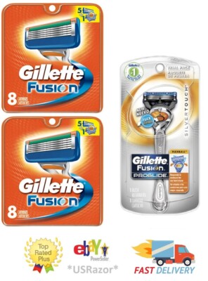 17 Gillette FUSION Razor Blades Proglide flexball handle Cartridges Refills 8 16