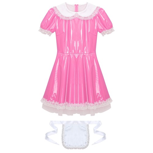 Sissy Men's French Maid Fancy Dress Crossdress Maid Cosplay Costume Outfit - Picture 27 of 37