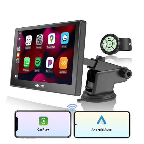 Radio de automóvil portátil ATOTO P8 7" HD Apple Carplay y Android reproductor de escritorio automático MP5 - Imagen 2 de 10