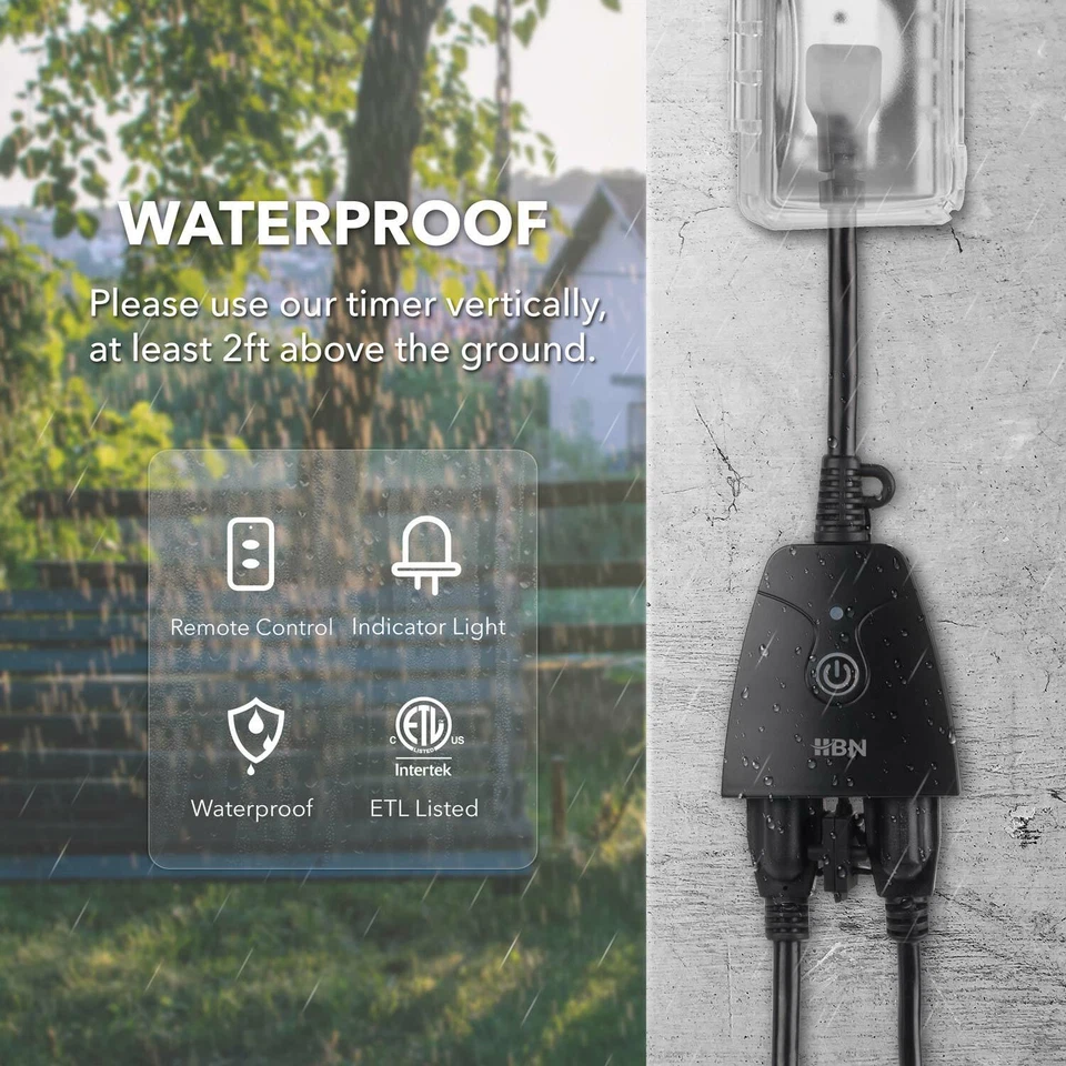 HBN 3 Pack Outlets Wireless Remote Control Electrical Outlet Switch With Remote - Image 4 of 4