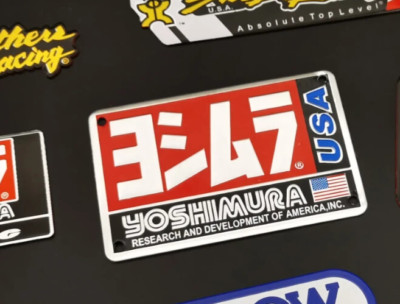2x YOSHIMURA USA 3D HEATPROOF EXHAUST BADGE STICKER GRAPHIC DECAL METAL 100x65mm