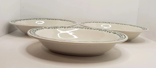 3 Buffalo China Kenmore Green Oval Serving Bowls 1950s Diner Restaurant Ware - Picture 3 of 7