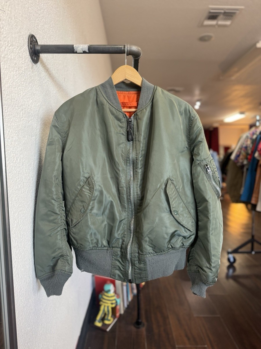 Vintage Alpha Industries MA-1 Flyers Jacket Mens L Nylon Bomber