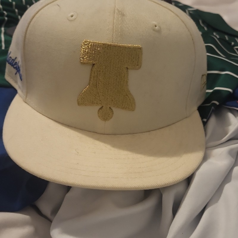 new era Philadelphia 76ers NBA Fitted Hat Cap White/Gold Size 7 5/8