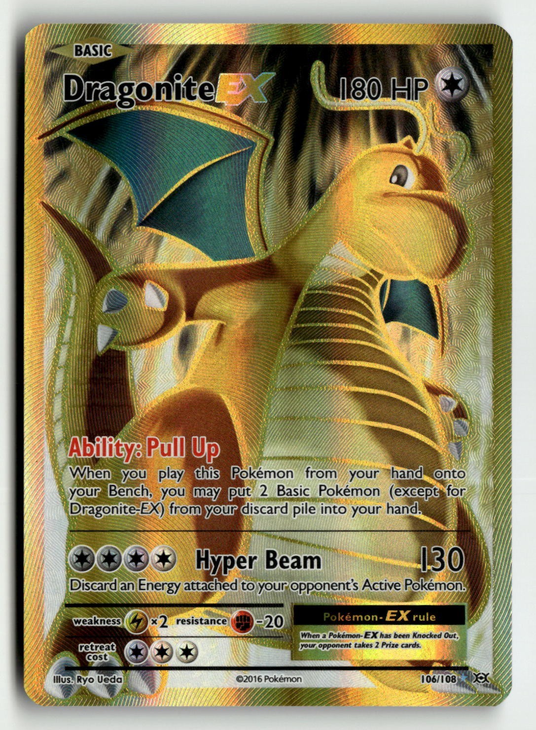 Dragonite EX (Full Art) - XY - Evolutions (EVO) 106/108 Pokemon
