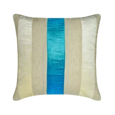 Turquoise Blue Throw Pillow Cover, 16"x16" Velvet Cushion-Velvet Band Turquoise