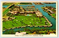FT Lauderdale FL Florida Phillips 66 Yacht Basin Aerial View Vintage Postcard