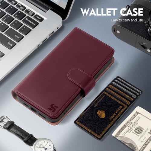 Kompatibel mit Google Pixel 9a Wallet Case mit Kartenfach, Damen Herren RFID - Bild 6 von 8