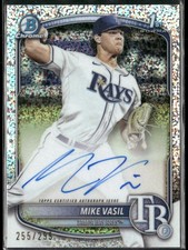 Mike Vasil 2025 1st Bowman Chrome Autograph Auto Speckle Refractor /299 Rays