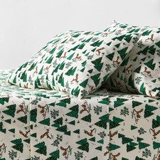 Queen Holiday Flannel Sheet Set Winter Scene - Threshold