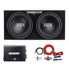MTX TNE212D 12" 1200W Dual Loaded Car Subwoofer Package with 4 Gauge Wiring Kit