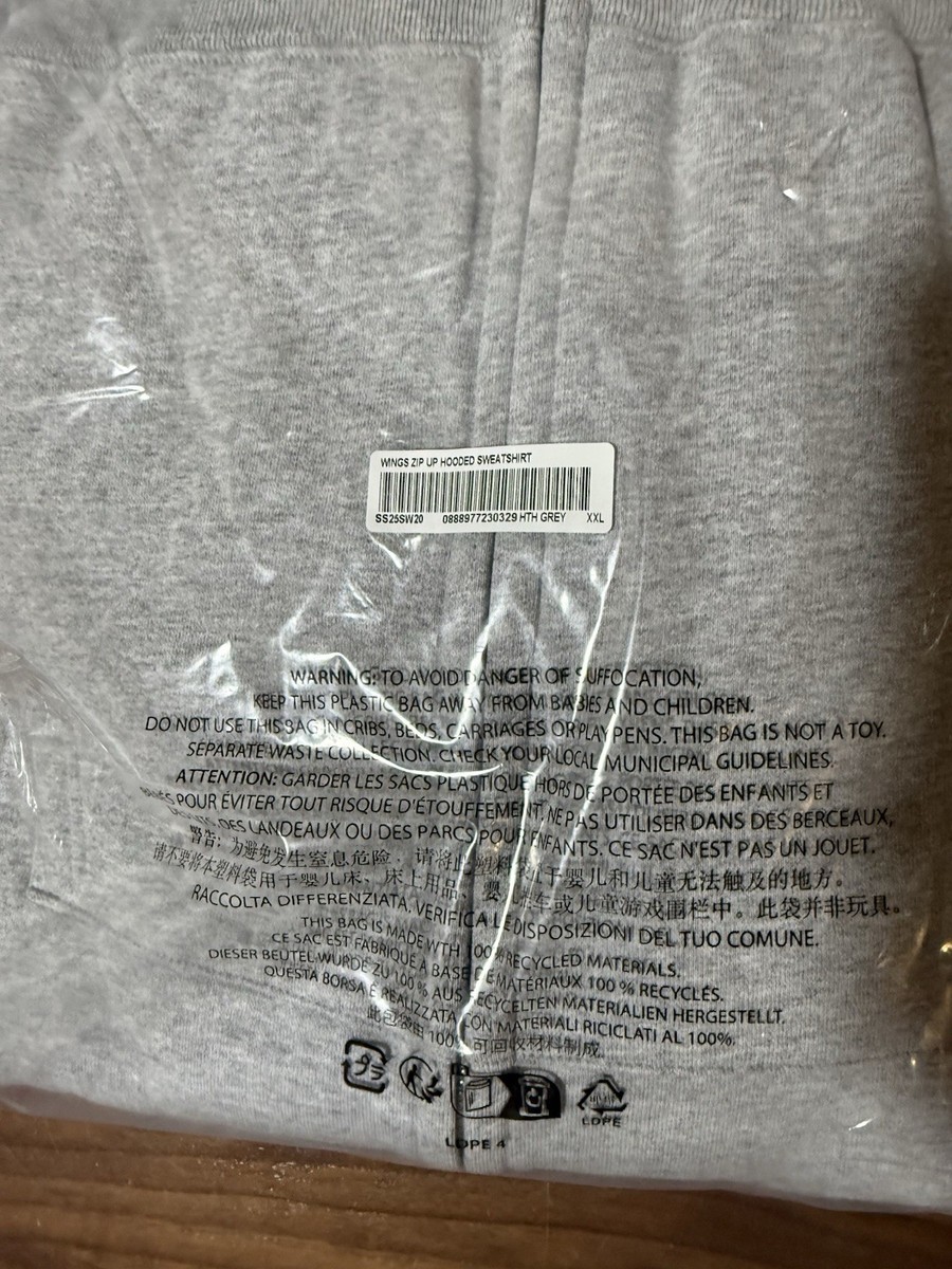Supreme Wings Zip Up Hooded ヘザーグレー Slogo Buy Supreme Wings Zip Up Hooded Sweatshirt 'Heather Grey