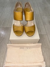 Jimmy Choo Lagoon Heels Gold Sandals, dust Bag And Original Box, 38 1/2