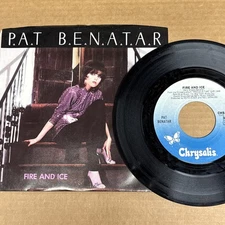 45 rpm Vintage 7” Vinyl Single Record Jukebox Pat Benatar Fire And Ice