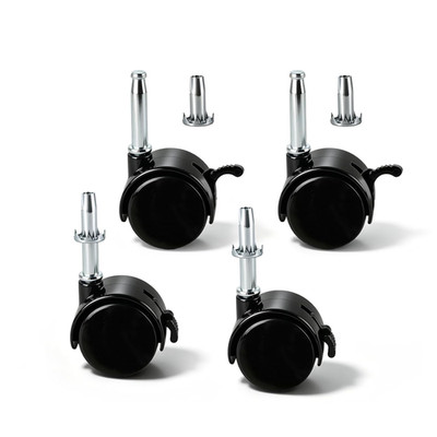 4pcs M8 Grip Neck Stem Caster Wheels 1.5 Inch Swivel Casters with Locking Bra...