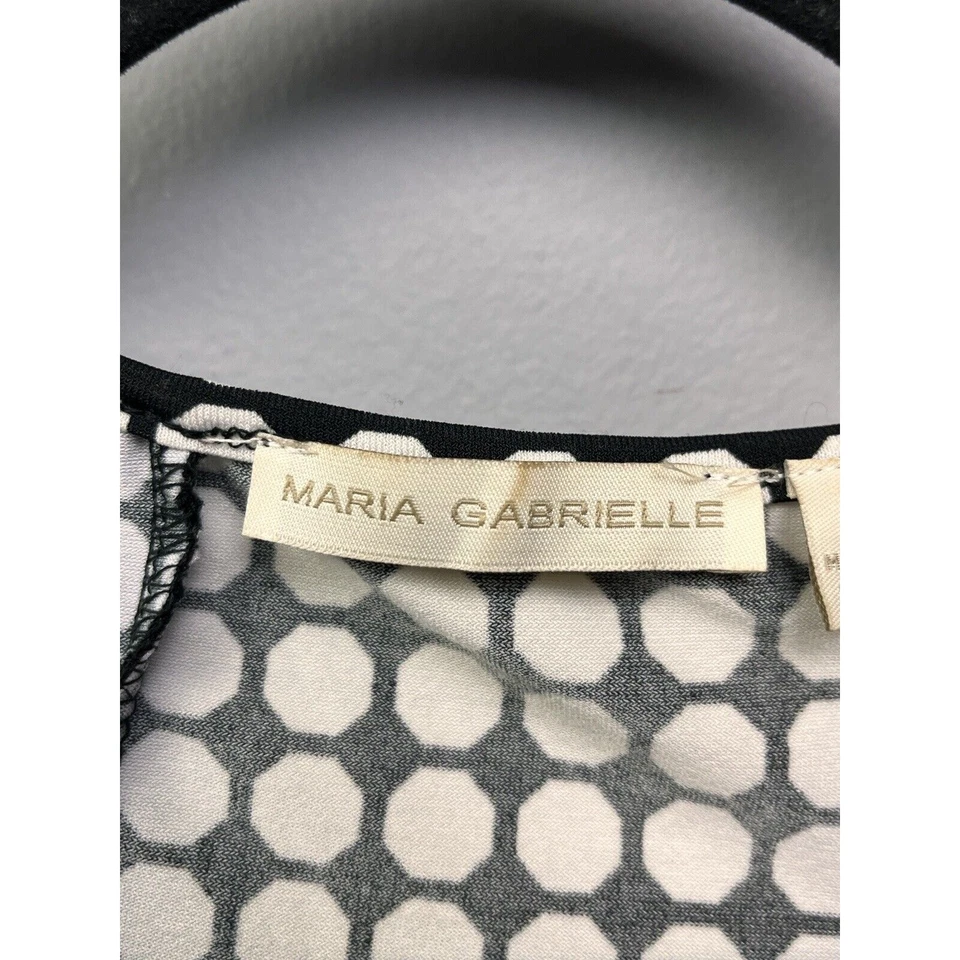 Blusa Top Maria Gabrielle Mujer Pequeña Negra Blanca Manga Gorra Elastizada Plisada Foto 4 de 4