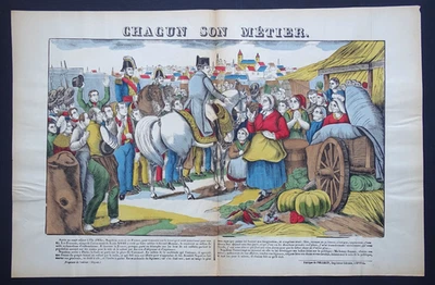 Napoléon Chacun son métier Gravure sur bois originale Imagerie Pellerin c1900 - Photo 1/3